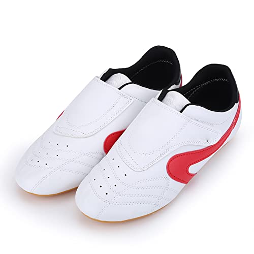 Kung Fu Shoes, PU Leather Unisex Sport Lightweight Shoe Taekwondo Boxing Taichi Shoes Sport Gym with Oxford Sole (38