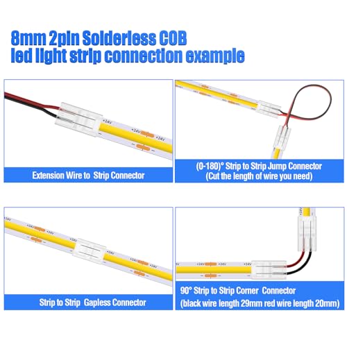 Tira Led Blanca Cálida 5 Metros con Conectores COB miniatura 7