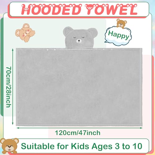 Image of Xtinmee Toddler Bath Towels Hooded for Kid 0-5 Year 28 x 47 Inch Absorbent Baby Hooded Towel with Bear Ears Large Boys Girls Infant Towels Bathrobe Shower Blanket(Classic Color,2 Pcs)