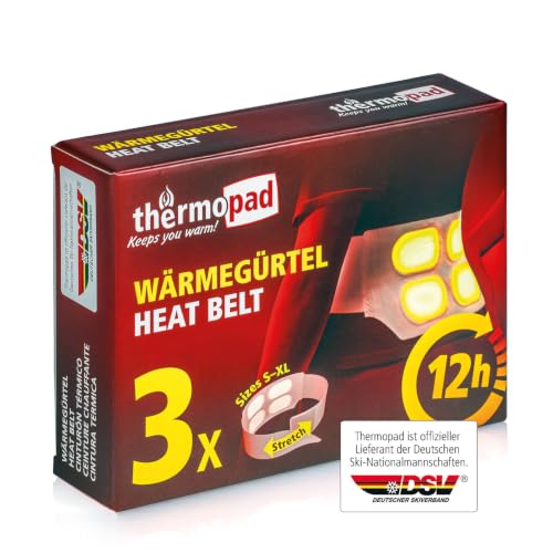 THERMOPAD CINTURÓN TÉRMICO: 3 Piezas - Talla S-XL - 12 Horas de Calor Naturale - Activado por Aire - Uso inmediato
