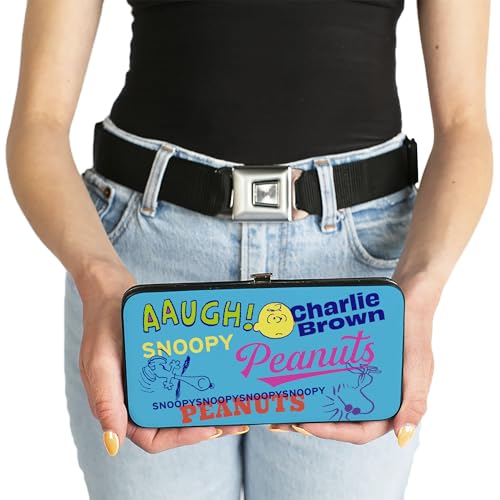 Buckle-Down Peanuts Wallet, Hinged, Peanuts Charlie Brown Snoopy and Woodstock Typography Collage, Vegan Leather3
