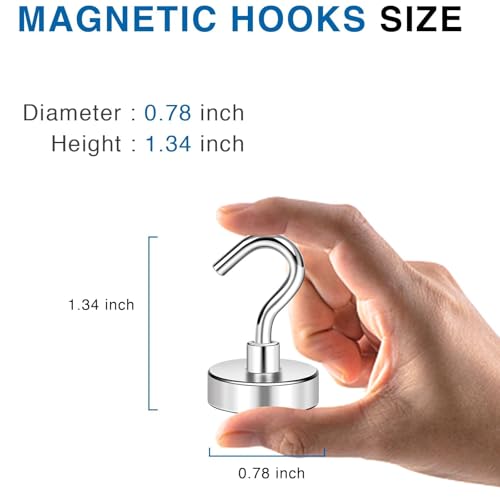 Image of LOVIMAG Magnetic Hooks, Cruise Essentials 2026, 45 Pack-50LBS | Heavy Duty Strong Magnet Hook for Cruise Cabin, Refrigerator Fridge, Ship, Classroom, Kitchen Grills, Silver