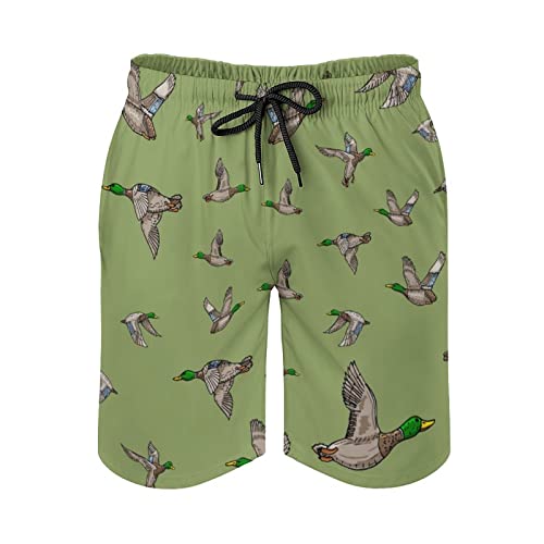 Mallard Duck Casual Board Shorts Men's Quick Dry Beach Shorts Swim Trunks with Pockets Mesh Linning3
