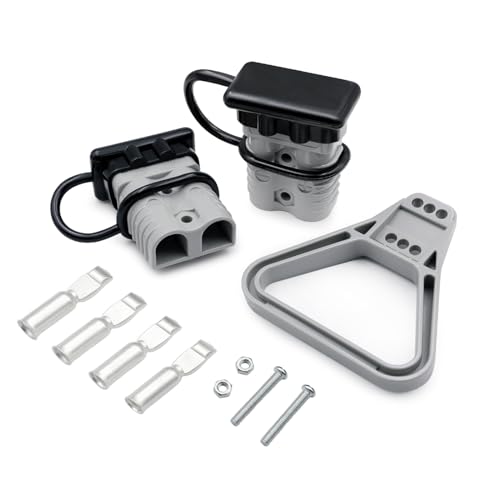 ANDCHIER 2Sets Battery Quick Connector Kit, 175 Amp 1/0AWG 2-4AWG Power Connectors Jumper Cable Plug Battery Quick Connect for Forklift Trailer Electrical Devices