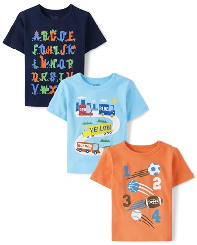 Image of The Children's Place Baby Toddler Girl Short Sleeve Graphic T-Shirt 3-Pack