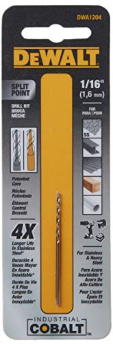 Dewalt Drill Bit, Pilot Point, Industrial Cobalt Alloy Steel, 1/16-Inch (Dwa1204) #TOP1