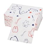DECORNIJIA Lot De 80 Bavoirs Dentaires Jetables Rouges Motifs Dentaires 33x45 Cm Double Co...