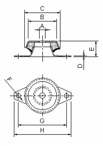 Ama Antivibrante a campana con foro Ø 16,2mm