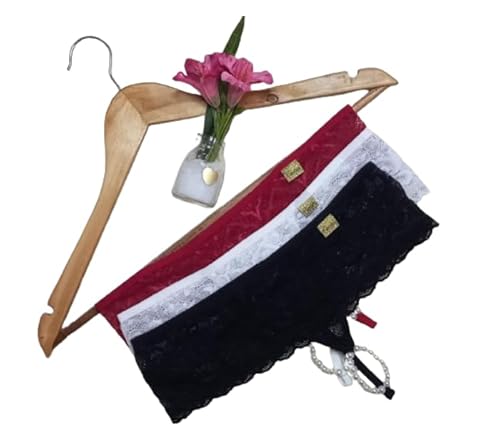 Kit 3 Calcinhas Sexy de Renda Massageadora Tailandesa (Multicolorido, g)