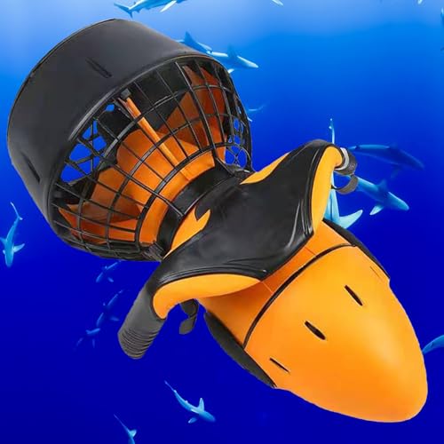 Scooter de Buceo Scooter Subacuático Sea Scooter 300W/500W Impulsores de Natación de Buceo para Buceo, Snorkel, Piscina y Apnea, Incluye Baterías (Naranja),Lithiumbattery-300W