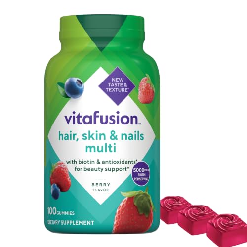 Vitafusion Hair Skin and Nails Gummies | Biotin 5000mcg Per 3 Gummies - image 1