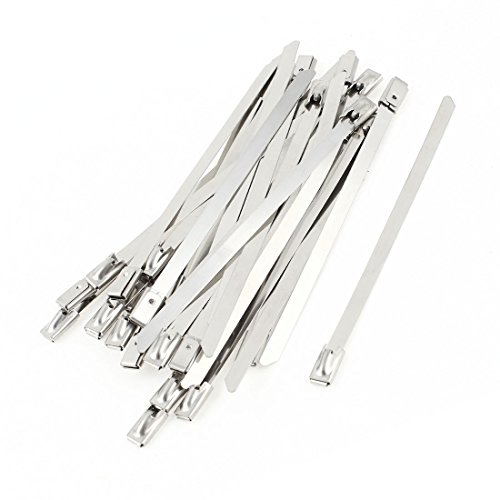 Aexit 30pcs Stainless Hose Clamps Steel Zip Cable Ties 4.6mmx100mm for Snap Grip Hose Clamps Exhaust Header