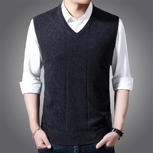 Men's V Neck Sleeveless Sweater Vest Classic Soft Argyle Business Casual Knit Pullover Top3