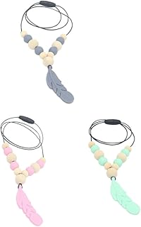 Hohopeti 6Pcs Mordedor Colar De Dentição Colar De Dentição Para A Mãe Usar Colar De Dentição Para Bebê Menina Crianças Brinquedo Colar De Bebê Brinquedo De Mastigar Colar Molar Brinquedo