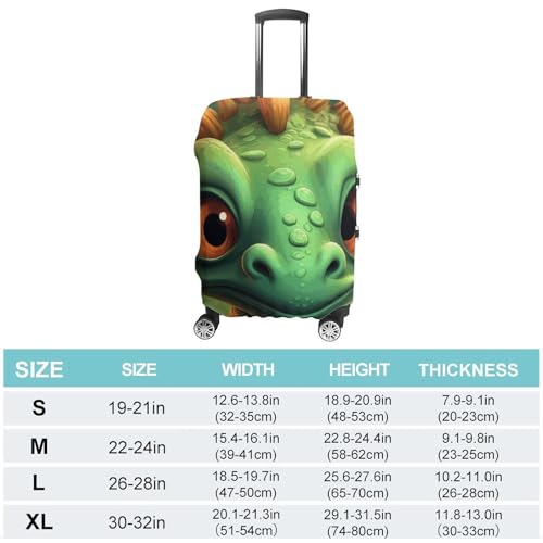 Cute Cartoon Dragon Travel Luggage Cover Elastic Washable Suitcase Cover Dustproof Anti-Scratch Suitcase Protector Fits 19-32 Inch Luggage, S2