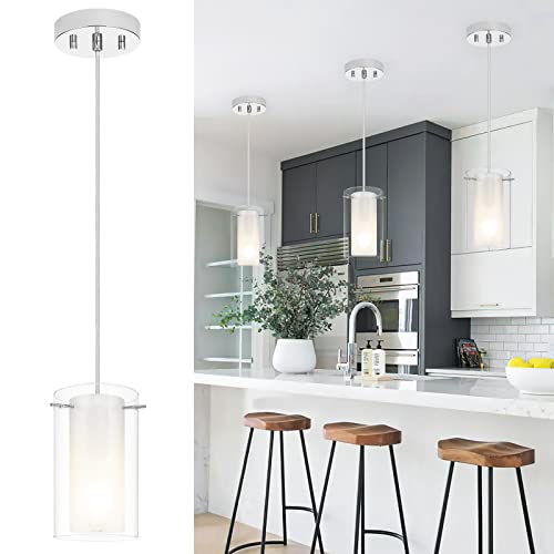 Flsfu 3-Pack Industrial Pendant Lights,Hanging Ceiling Lights With Double Lampshade,Adjustable Height Farmhouse Pendant Lighting Fixtures For Kitchen Island,Bathroom,Bedroom,Hallway #TOP1