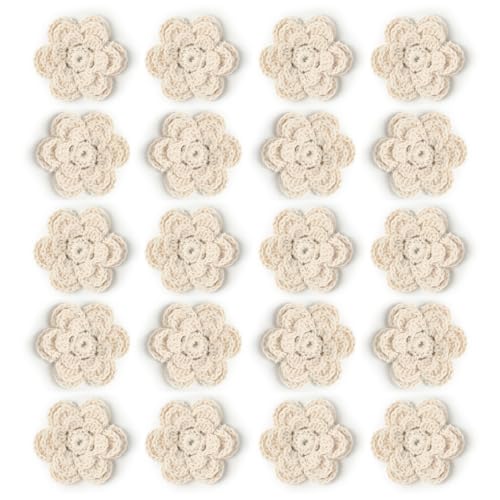 20pcs Handmade Crochet Flower six Petals Three Layers...