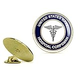 HOF Trading Gold US Navy Hospital Corpsman HM Military Veteran Served Gold Lapel Pin Tie Suit Shirt...