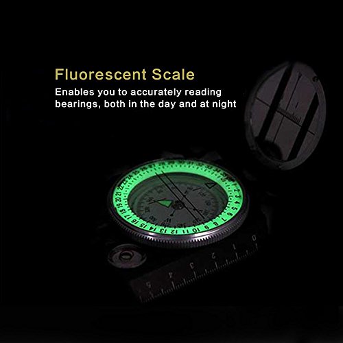 ydfagak Kompass kompass wandern Wasserdicht Wandern Militär Navigation Kompass mit Fluoreszierendem...