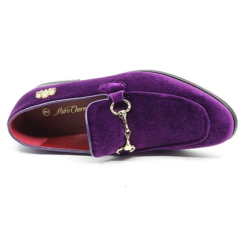 Image of Men's Velvet Designer Classic Dress Tuxedo Smoking Slipper Loafers Slip On Shoes SM-56