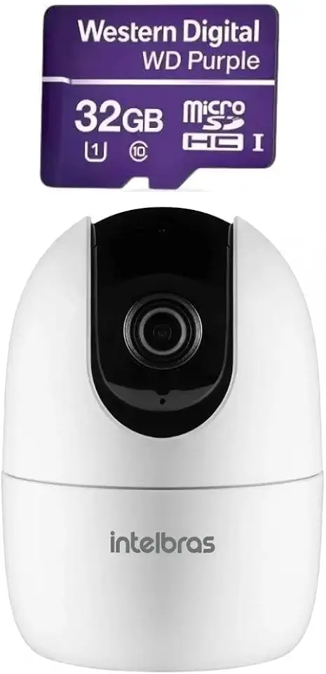 Câmera de Vídeo Inteligente Wi-Fi iM4 C Branco Intelbras + MicroSD 32GB