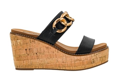 Corkys Footwear On Vacay 3.75-Inch Wedges - Two Strap Slip-on Cork Wedge With Chunky Chain Detail - Where Comfort Meets Chic with Cushioned EVA Insoles2