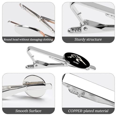 Judo Design Tie Clips for Men 2 Pack Classic Tie Bar Pinch Clips for Wedding Anniversary Business3
