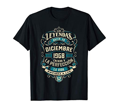 Regalo 52 Cumpleaños Hombre Mujer Desde Diciembre 1968 Camiseta