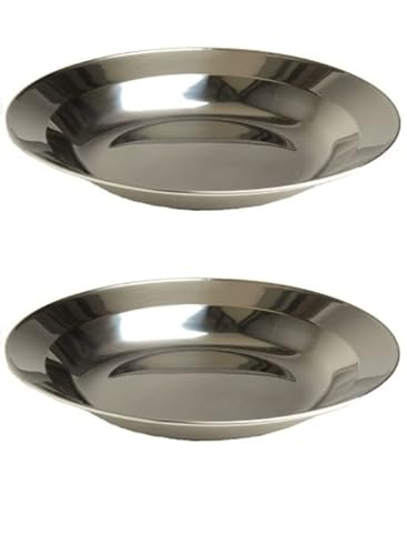 blntackle76 Juego de 2 platos de acero inoxidable de 22 cm para camping y exteriores Cover