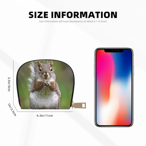 Red Squirrel Printed Credit Card Wallet for Women Men Cute Zipper Card Cases Holder Mini Coin Purse with 12 Card Slots3