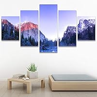 SIGNWIN 5 Panel Canvas Wall Art Calming Waters for Home Decorations Ready to Hang - 60