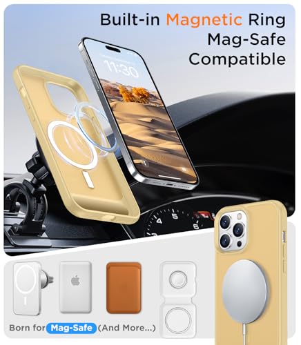 Image of Magnetic Compatible with iPhone 14 Pro Case, [Built-in Invisible Kickstand][Compatible with MagSafe] [Military Grade Shockproof] Slim Translucent Matte Phone Case for iPhone 14 Pro 6.1 inch