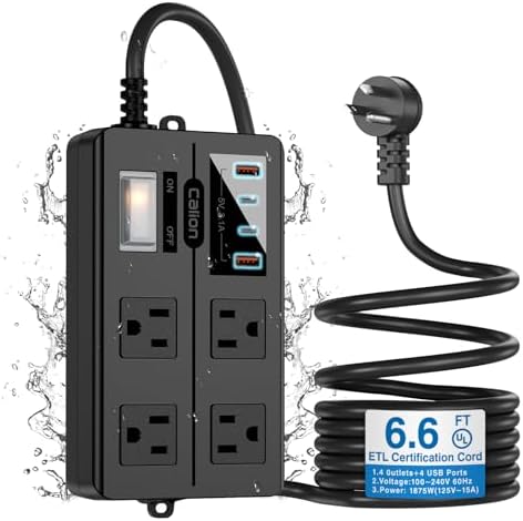 Outdoor Extension Lead With USB Slots,3 Way Power Strips With USB Ports, 1.8M Extension Cable With Surge Protection And Overload Protection - View #9