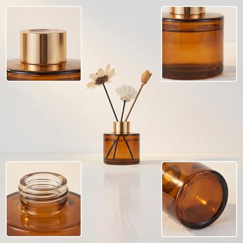 Botellas de vidrio ámbar redondas 120ml para difusor miniatura 4