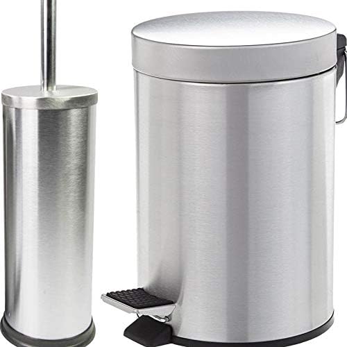 CHROME SMALL BATHROOM PEDAL BIN AND TOILET BRUSH SET [Energy Class A+]