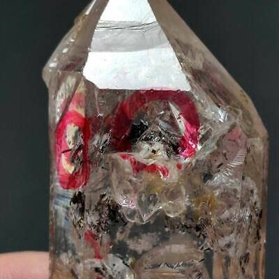 73g Black Phantom Skeletal Elestial Quartz Crystal Moving Water Cavit 0771