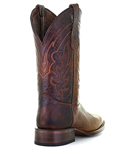 Image of Corral Mens Brown Embroidery Wide Square Toe Cowboy Boots L5733 (11, numeric 11)