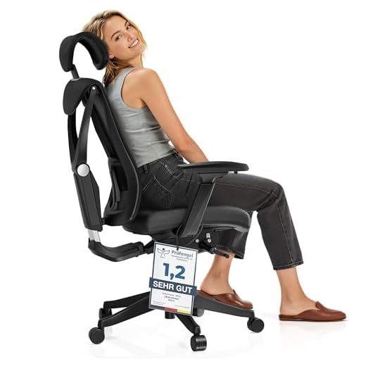 Desktronic Verstellbarer ergonomischer Bürostuhl | Schreibtischstuhl mit Lendenwirbelstütze - rückenfreundlich- Computerstuhl höhenverstellbar & rückenschonend - breites Polster SitPro (Schwarz)