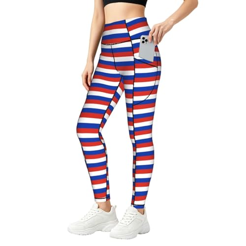 Ropa de gimnasio para mujer con control de abdomen y diseño de bandera rusa