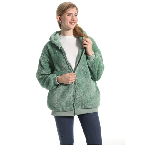 FELOVE Fleece Zip-Up Hoodie, Winter Short Jacket, Soft Polar Fleece Lined, Cosy Autumn Pullover, Warm Casual Wear for Adults, Men, Women, Teenagers, Green, L FELOVE Fleece Zip-Up Hoodie, Winter Short Jacket, Soft Polar Fleece Lined, Cosy Autumn Pullover, Warm Casual Wear for Adults, Men, Women, Teenagers, Green, L