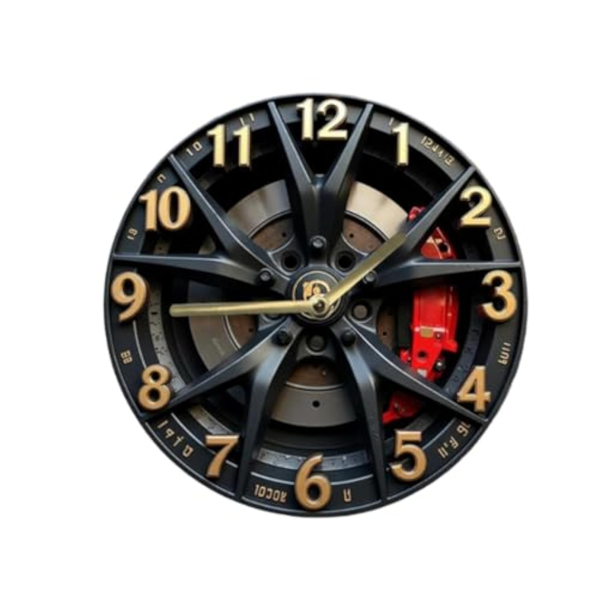 Wall Clock Car Wheel Theme, Non Ticking