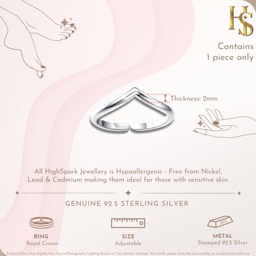 Image of HighSpark Silver Toe Ring /Band Ring for Women | 92.5 Sterling Silver Adjustable Toe Rings | 1 Piece Only | Minimal & Elegant Designs