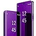 Produktbild Für Samsung Galaxy S9 Hülle Galaxy S9 Handyhülle Spiegeln Leder Flip Hülle Ständer Clear View Spiegel PC 360 Grad Tasche Schutzhülle mit Standfunktion Handyhülle (Lila, Galaxy S9)