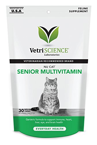 VetriScience Laboratories Nu Cat Senior Multivitamine 30 morsures souples pour chats