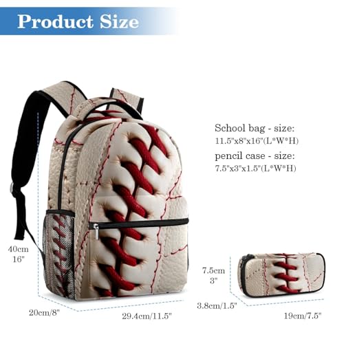 Sac d'école de baseball grande capacité à double compartiment et sa trousse ergonomique