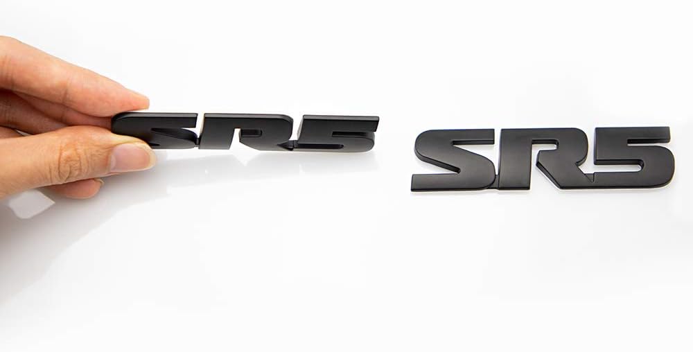 UpAuto SR5 Emblem Side/Rea V6 SR5 Trunk Decal Metal Sticker Badge (Black)
