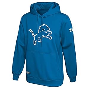 New Era NFL Football Men’s Stadium Logo Pullover Performance Hoodie, Detroit Lions, Large