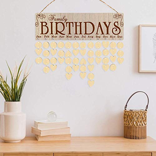 Familie Verjaardag Herinnering Kalenderbord, DIY Houten Kalender Plaque Innovatieve Muur Opknoping Ornament Geweldig… - Image 8
