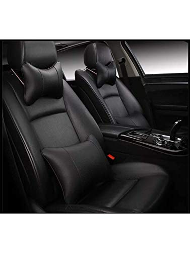 Image of Hi Art Black Leatherette Custom Fit Front and Rear Car Seat Covers Compatible with Nissan Magnite