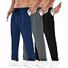 Paquete de 3 pantalones deportivos para hombre con bolsillos, pantalones deportivos de malla abierta para hombre, ajuste holgado, gimnasio, entrenamiento, correr, pantalones casuales